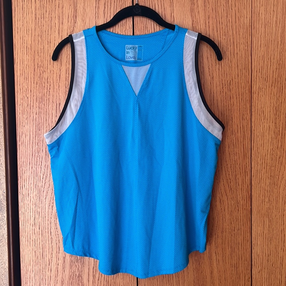Lucky in Love Size L (12) aqua tennis tank top. Perfect condition. Worn twice!
